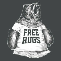 Free Hugs Bear T shirt Unisex M New NWT Cotton Blend  Gray - £15.89 GBP
