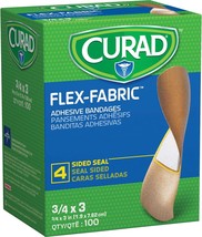 Medline Bandage Adhesive Fabric 3/4 Inch x 3 Inch, 100 Count - £21.58 GBP