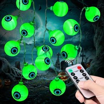 Halloween Decorations 19.7Ft 40Led Eyeball String Lights With Timer Remo... - £25.63 GBP