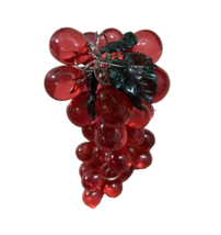 Kurt Adler Grapes Ornaments Red Grape Bunch Wine 5.5&quot; Acrylic Beaded - $10.96