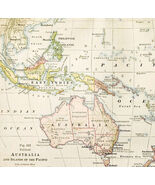 1920 Map Australia New Zealand Oceania Pacific Islands Political Boundar... - $549.13 MXN