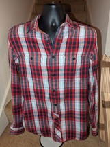 Stapleford Flannel Shirt Men&#39;s S 100% Cotton Tartan Plaid Red Black Whit... - £16.92 GBP