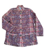 Vintage 90s Koret Woman Blazer Jacket Purple Paisley Floral Tapestry Bro... - $29.57 CAD