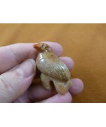 (y-BIR-SO-35) little gray SONGBIRD BIRD stone soapstone figurine PERU lo... - $8.99
