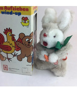 Vintage Max Carl Wind Up Rabbit w Carrot Animated Plush Toy - £23.18 GBP