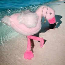 Cute Flamingo Plush Keychain, Key Ring Ring, Toy, or Backpack Charm - £7.59 GBP