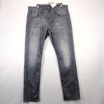 Hudson Jeans Men&#39;s 36x33 Byron 5-Pocket Straight Black Stretch Denim But... - $36.00