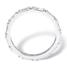 PalmBeach Jewelry Birthstone Sterling Silver Eternity Ring-April-Diamond - £26.61 GBP