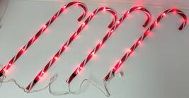 *E) Set of 4 Holiday Candy Cane Light Up Tube Christmas Decoration - $13.85