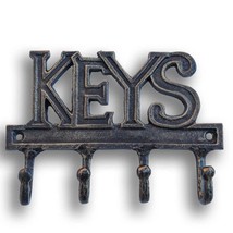 KEYS Entryway Wall Hanger - Cast Iron Metal - Key Organizer - 4 Hooks - £32.95 GBP