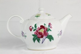 Laura Ashley Parfums Porcelain Lidded Teapot Floral Pattern 32 Oz - £14.69 GBP