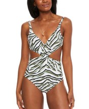 bar III Womens Hypno Beach Chic Printed Twist-Front One-Piece Swimsuit Small - £37.09 GBP