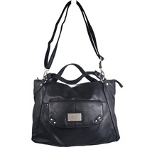 Relic Collection Purse Satchel Crossbody Hand Bag Black Faux Pebbled Leather - £12.53 GBP