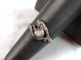 Womens Vintage Estate Sterling Silver Modernist Snake Ring 1.8g E6338 - £19.78 GBP