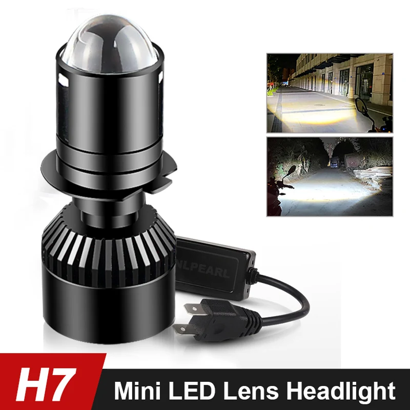 Motorcycle Headlight H7 LED mini Projector Lens Headlight Bulbs   Ninja ZX10R 20 - £199.21 GBP