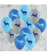 Blue Camo Balloons with Deer Silhouettes – 12in, 12 Pack for Baby Shower - $12.82