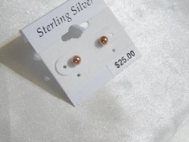 Department Store 18k Rose Gold/ Sterling Silver Plate Ball Stud Earrings R625 - $19.20