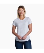 Kuhl Sz M Konstance UPF 50 Short Sleeve Tee Shirt White Gray Stretch Top - $26.95