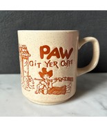 Vintage Paw Git Yer Coffe Mug - Hillbilly Coffee Cup Speckled Tan - Japan - $14.20