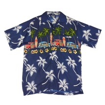 Pacific &amp; Co Men&#39;s M Hawaiian Tropical Palms &amp; Woody Cars Surfer Button ... - $19.35