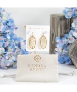 Kendra Scott Elle Faceted White Abalone Vintage Gold Statement Earrings NWT - £58.63 GBP