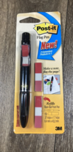 POST-IT FLAG PEN 3M Black Pen w Red Flags NOS Discontinued - $13.99