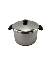 Revere 1801  Ware Copper Clad Stainless Steel Stock Pot w Lid Vintage USA - $556.74 MXN