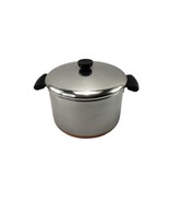 Revere 1801  Ware Copper Clad Stainless Steel Stock Pot w Lid Vintage USA - $556.74 MXN