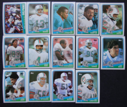 1988 Topps Miami Dolphins Team Set of 14 Football Cards - £7.86 GBP