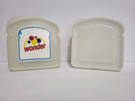 Lot 2 Wonder Bread Sandwich Box w/ Logo School Lunch Sandwich Container - £10.24 GBP