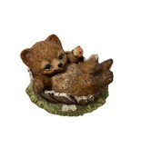 Homco Masterpiece Porcelain Figurine Brown Bear in Tree Stump Eating App... - £11.89 GBP