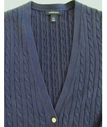Lands End Women&#39;s Cotton Cardigan Sweater Size Large - $20.58 CAD