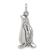 Sterling Silver Antiqued Penguin Charm Pendant Jewelry 25 X 12mm - £14.88 GBP