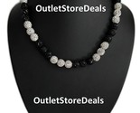 Crystal Rhinestone Pollyanna Ball Beaded Baseball Necklace Black Silver ... - $19.79+