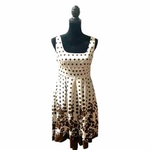 APNY. Alyn Paige Cotton Summer Sleeveless Dress Size 10 Brown Dots &amp; Flo... - £18.60 GBP