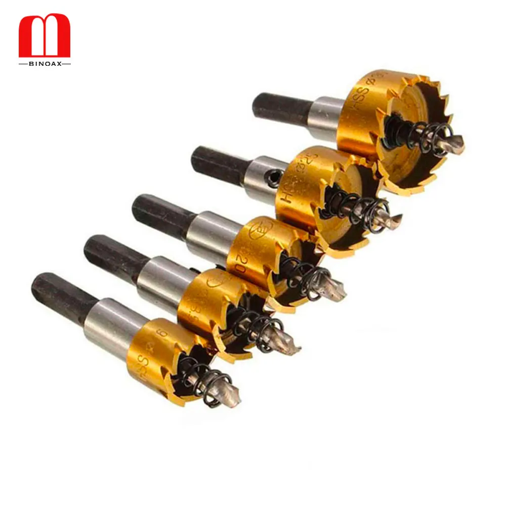 BINOAX 5 Pcs HSS Drill Bit Saw Set Carbide Tip   Drilling Hole Cut Tool for Inst - $216.74