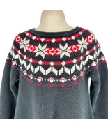 Hanna Andersson Girls 100 US 4 Fair Isle Sweater Dress Black Red White L... - £21.90 GBP