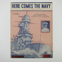 Sheet Music Here Comes The Navy Lt Cmdr Clarence P Oakes WW2 WWII Vintag... - £7.88 GBP