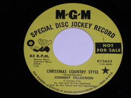 Johnny Tillotson Christmas Country Style Is The Best  45 Rpm Record MGM Promo - £18.00 GBP