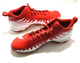 Nike Men Alpha Menace Shark Football Cleat 878122-611 Red White Size 13 NEW - $66.49