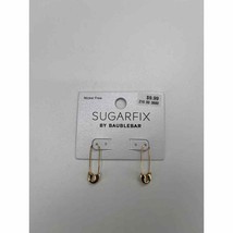 Sugarfix by BaubleBar Pin Drop Earrings Safety Pin Punk Gold Tone - £7.83 GBP