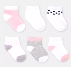 Chaussettes De Cheville En Terry Basique Pour Filles Bébé 6pk - Rose/Gri... - $89.82 MXN
