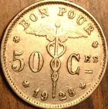 1928 Belgium 50 Centimes Coin - £1.77 GBP