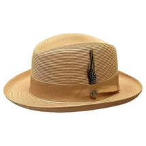 Men Bruno Capelo Summer Spring Soft Straw Style Hat Godfather GF211 Cognac image 5