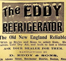 The Eddy Refrigerator New England 1894 Advertisement Victorian Appliance... - $19.99