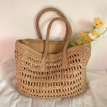 High Capacity Large Summer Beach Straw Bags 2021 Simple Brand Fashion Travel Lad - £46.34 GBP