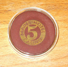 (1) $5. Mapes Casino Chip - 1948 - Reno, Nevada - Brown - £15.88 GBP