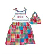 Girl&#39;s Summer Patchwork Flip-Flops Beach Dress, Sundress and Purse Set - $183.31 MXN