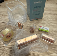 Rose Gold &amp; Acrylic Office Supplies &amp; Accessories  Cute Desk Set NEW - £24.55 GBP