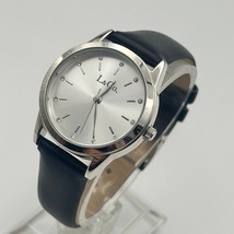 L&amp;Co. Silver Tone Crystals Dial Black Leather St. Steel Women’s Watch Wo... - $428.52 MXN
